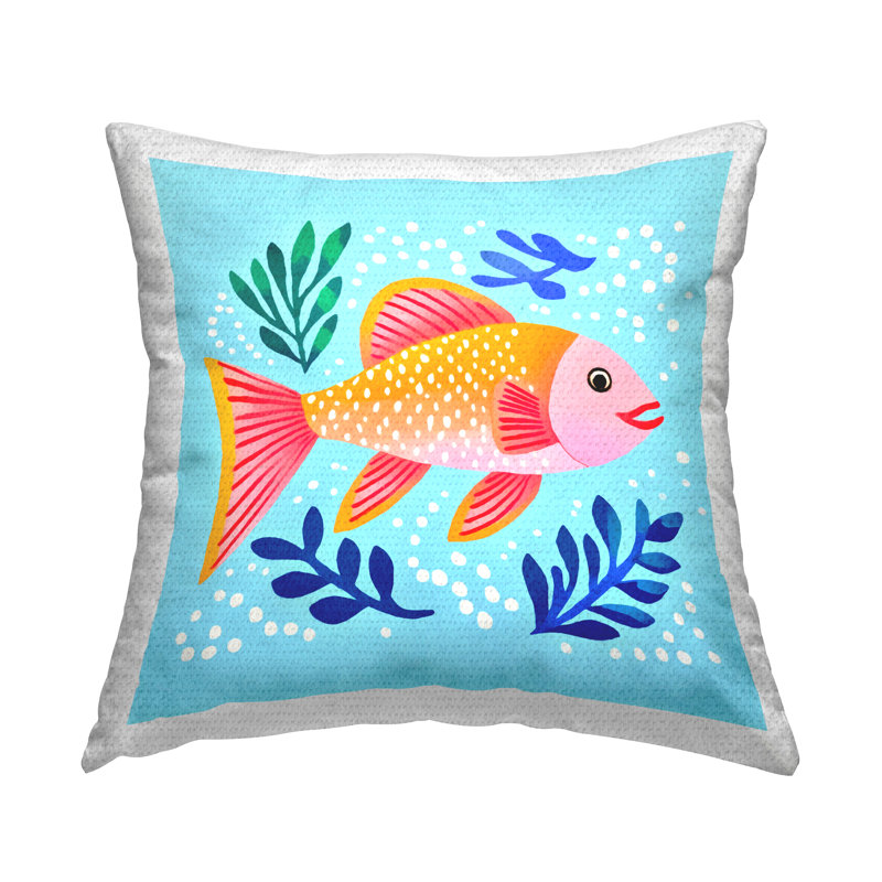 Coussin Whimsical Fish & Seaweed
