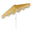 Parasol d'extérieur à frange bohémienne de 9 pi avec manivelle et inclinaison Collins, pavillon jaune moutarde / crème festonné résistant aux rayons UV, mât blanc-1430827844-1422570732