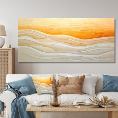 Dunes At Dawn In Yellow And Orange II - Desert Metal Wall Art, Global Metal Print