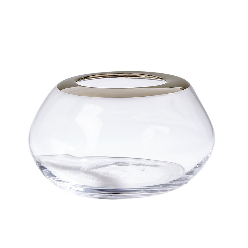Vase organique-Lg organique, Transparent / platine