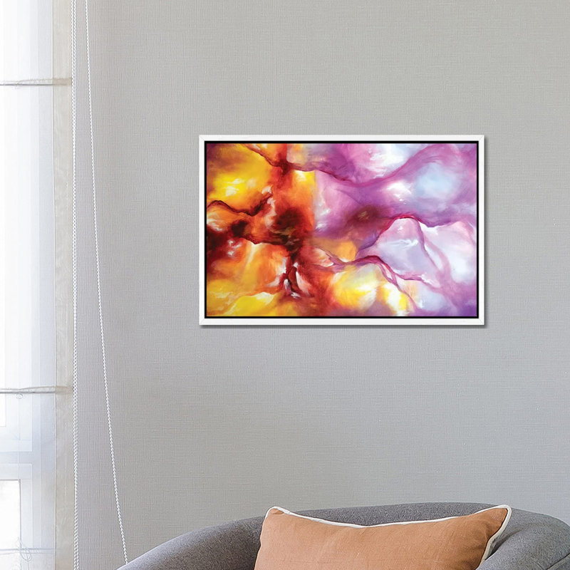 Nebula Waves - Print on Canvas, White Framed, 66.04 cm H x 45.72 cm W