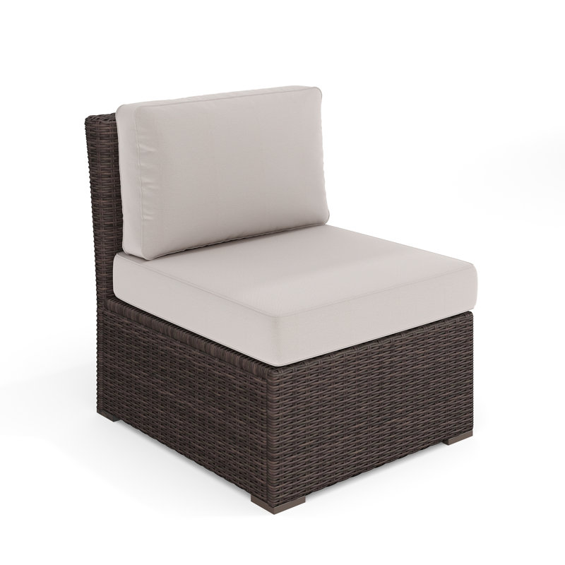 Canapé modulaire d'extérieur en rotin Martha Stewart Bedford, Brun, Tanné