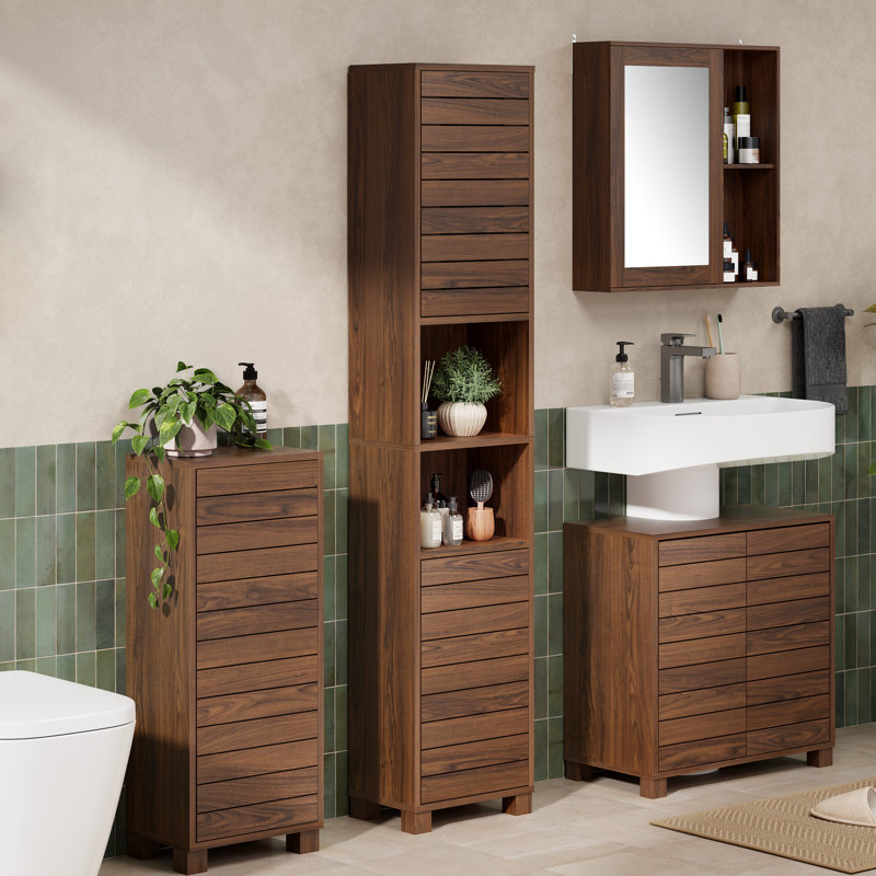 Chester Freestanding Bathroom Storage, Dark Wood