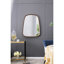 Miroir mural de 27 po x 37 po avec cadre en bois pour la maison - Convient au salon, à la salle de bain, au vestibule, à l'élégance minimaliste de la salle de bain et au rebord courbé