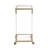 Versatile Glass Top C Shape Square Table With Metal Base For Multiple Spaces