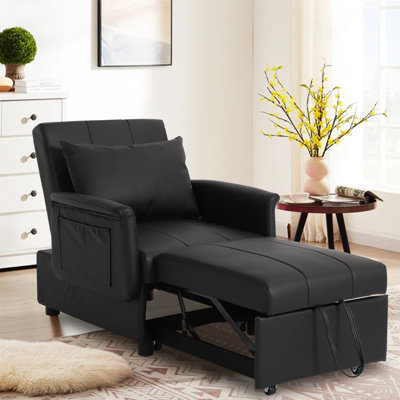 Hokku Designs Elisabetha 3 in 1 Convertible Chair Bed, Lounger Sleeper ...