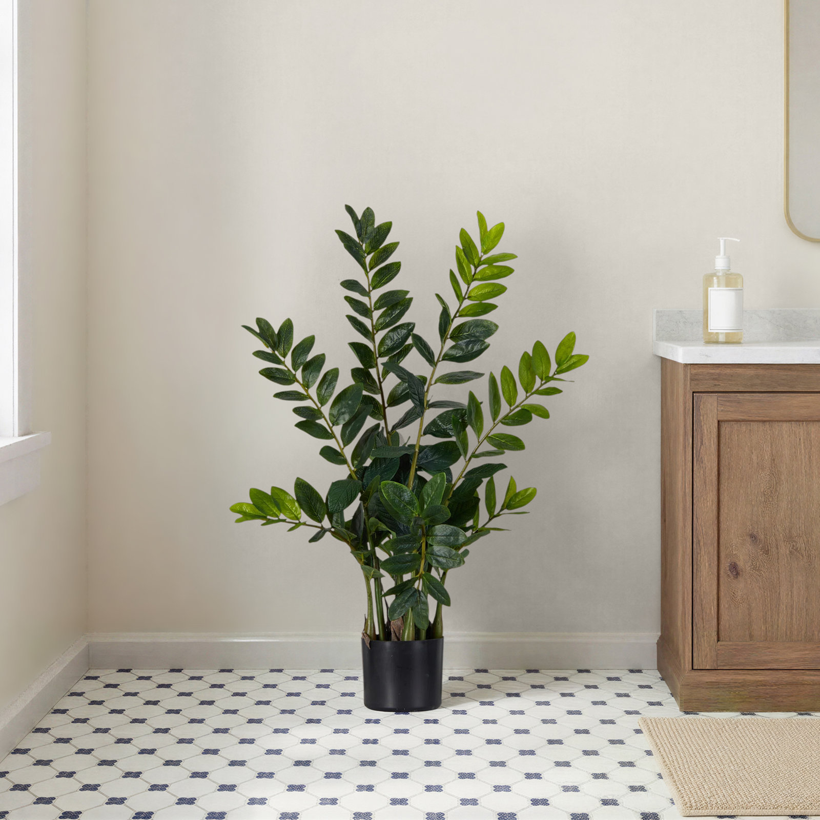 Faux ZZ Plant in Pot, 36" H x 20" W x 12" D