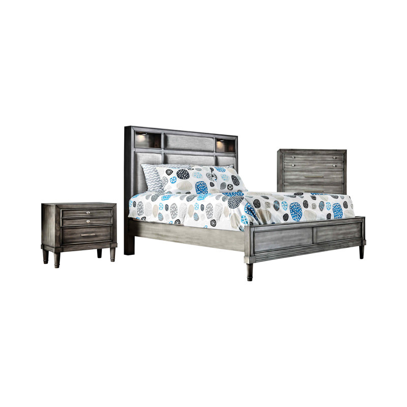 Ensemble de chambre à coucher configurable très grand avec lit tapissier Towanda