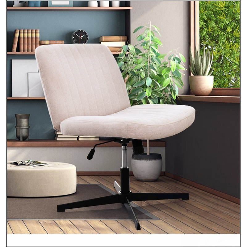 Chaise de bureau avec tissu rembourré, pivotant, hauteur réglable, roulettes