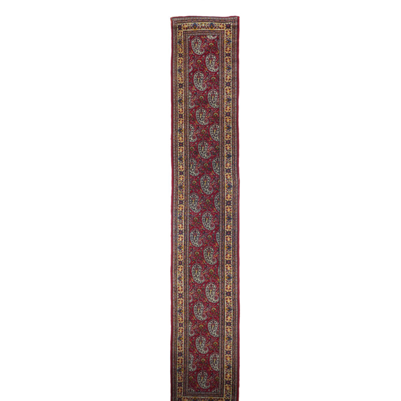 Wool Floral Area Rug in Red