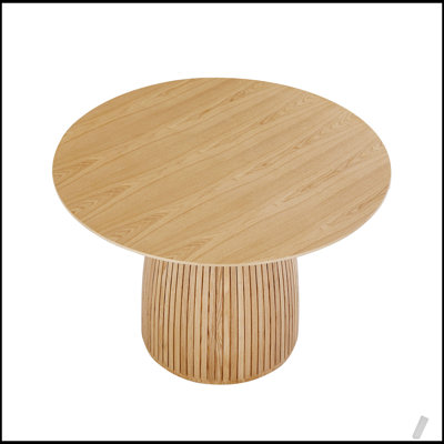 Table de salle à manger ronde de table de cuisine moderne en bois de 47,24 pouces pour les loisirs et l'heure du café, chêne