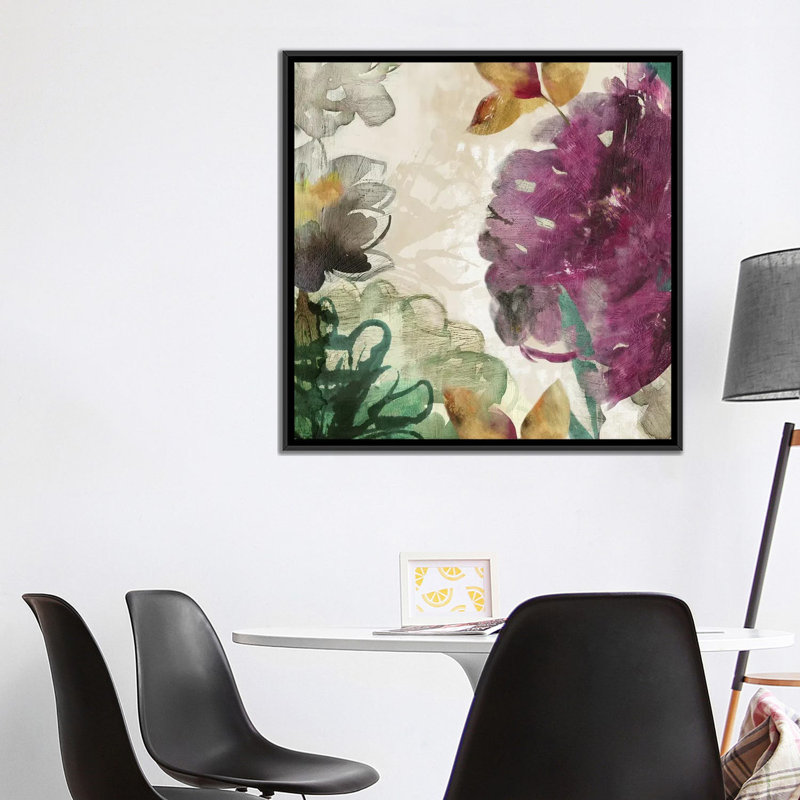 « valentina », reproduction sur toile, H 18 po x l 18 po x P 1,5 po, Toile avec cadre noir, Pas de tapis