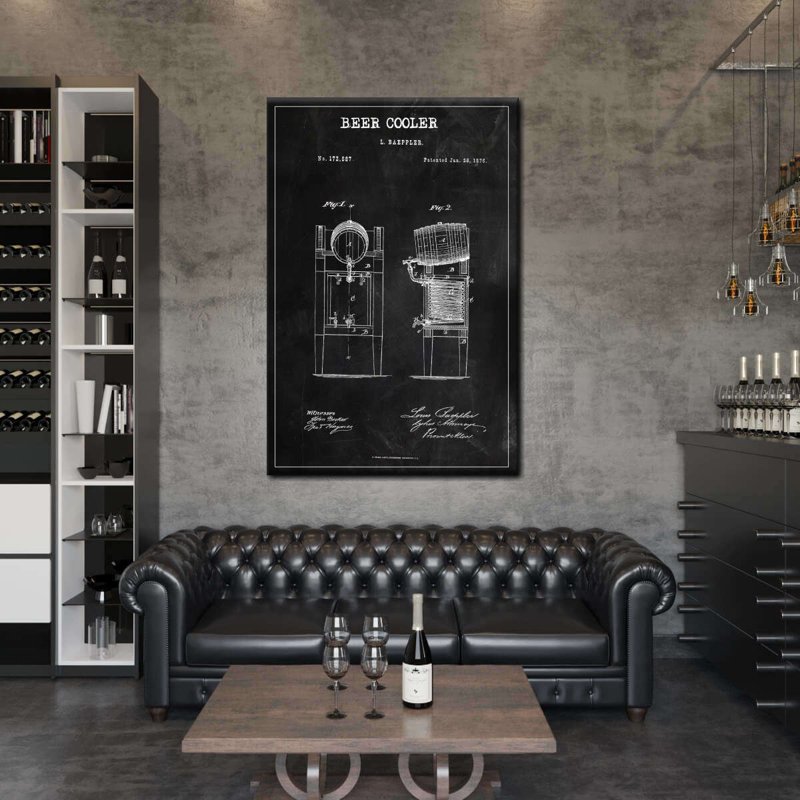«Beer Cooler», brevet sur toile, H 24 po x l 16 po x P 1,25 po