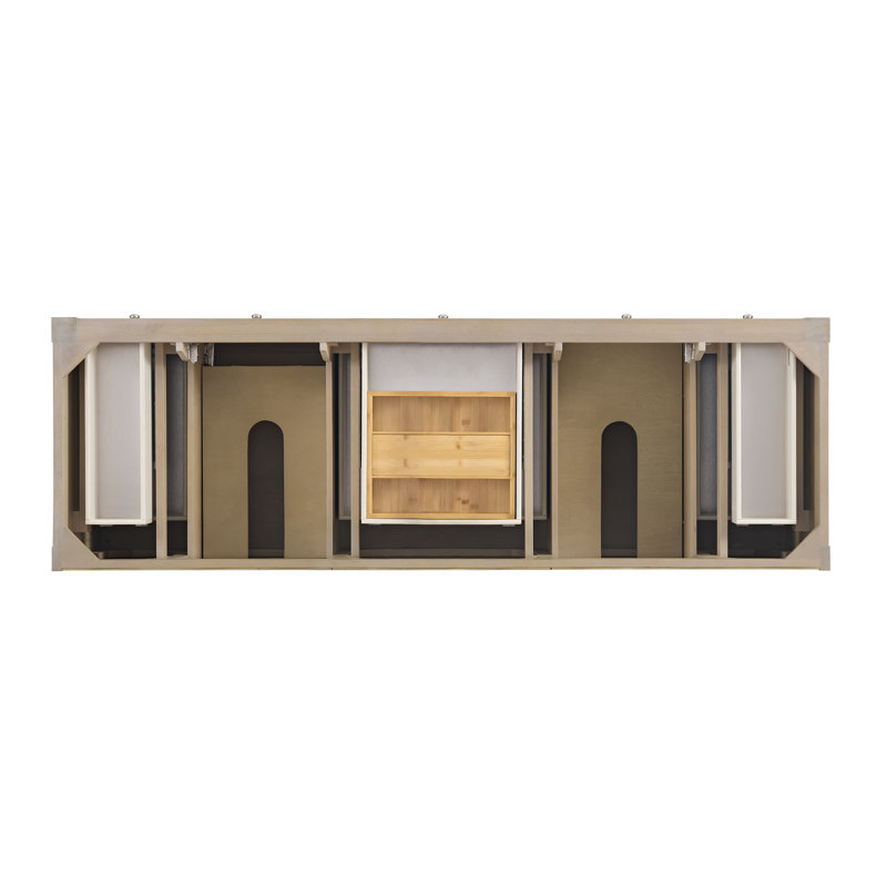 Breckenridge 72'' W Double Vanity, Whitewashed Oak, Eternal Jasmine Pearl