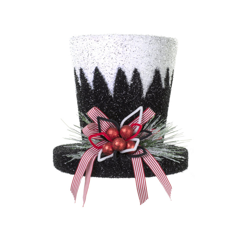 Décoration pour sommet de sapin noir scintillant, Noir