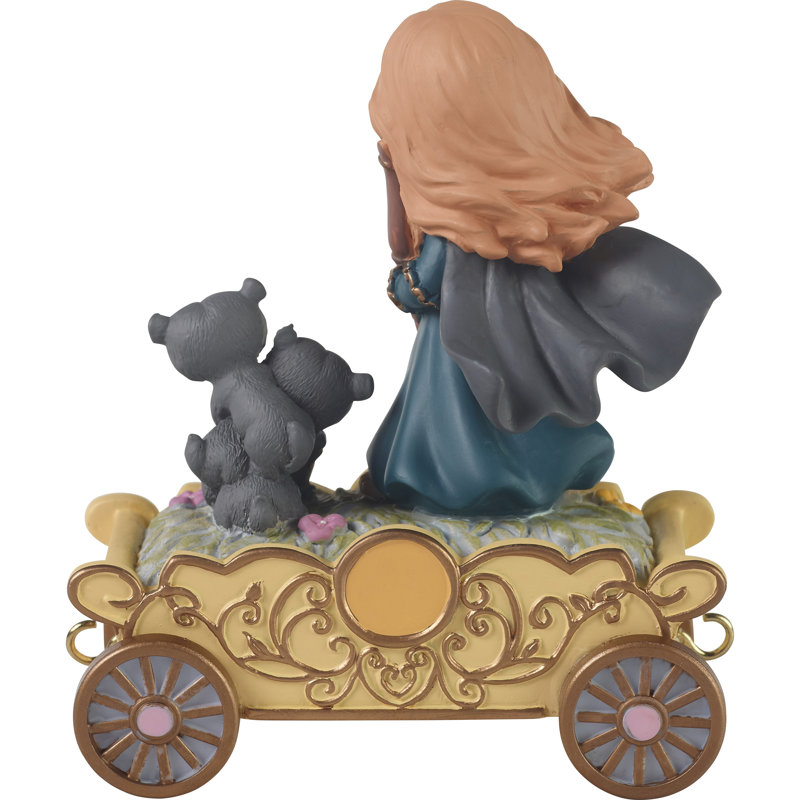 Merida Resin Figurine on Gold Cart with Bears, 4.25 inches
