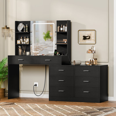 Large Makeup Vanity with LED Light for Valentine's Day gift