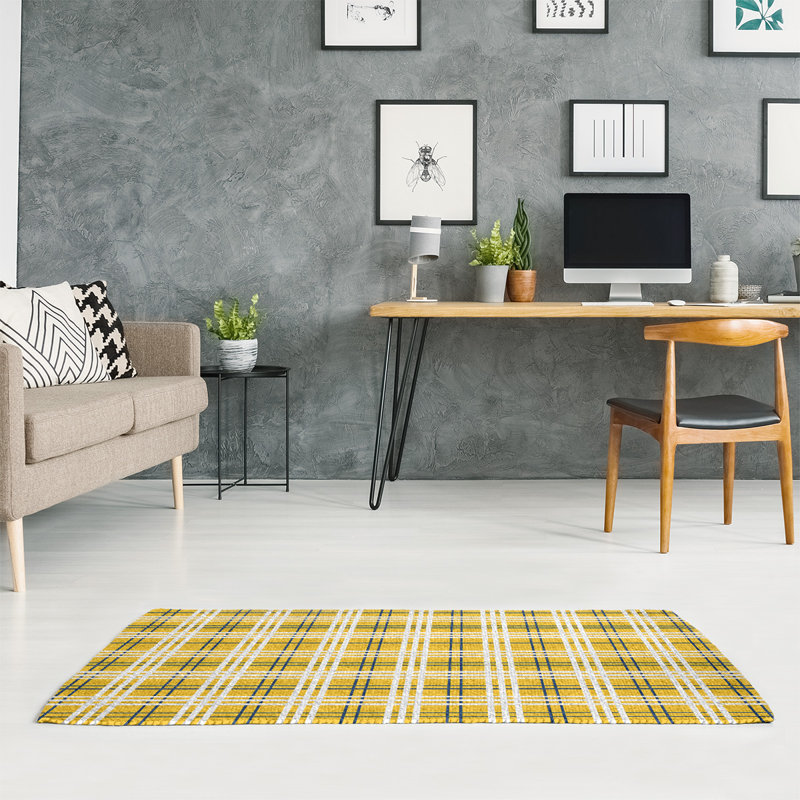Tapis jaune à carreaux, Rectangle 2 pi x 3 pi