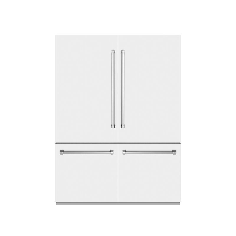 ZLINE 60 in. 32.2 cu. ft. French Door Built-In Bottom Freezer Refrigerator with Water Dispensers and Ice Makers with Graphite Gray Interior