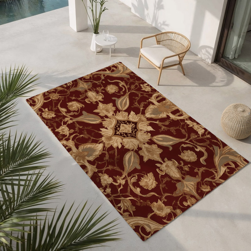 Tapis intérieur et extérieur Stately Emblem, Rectangle 5 pi x 7 pi