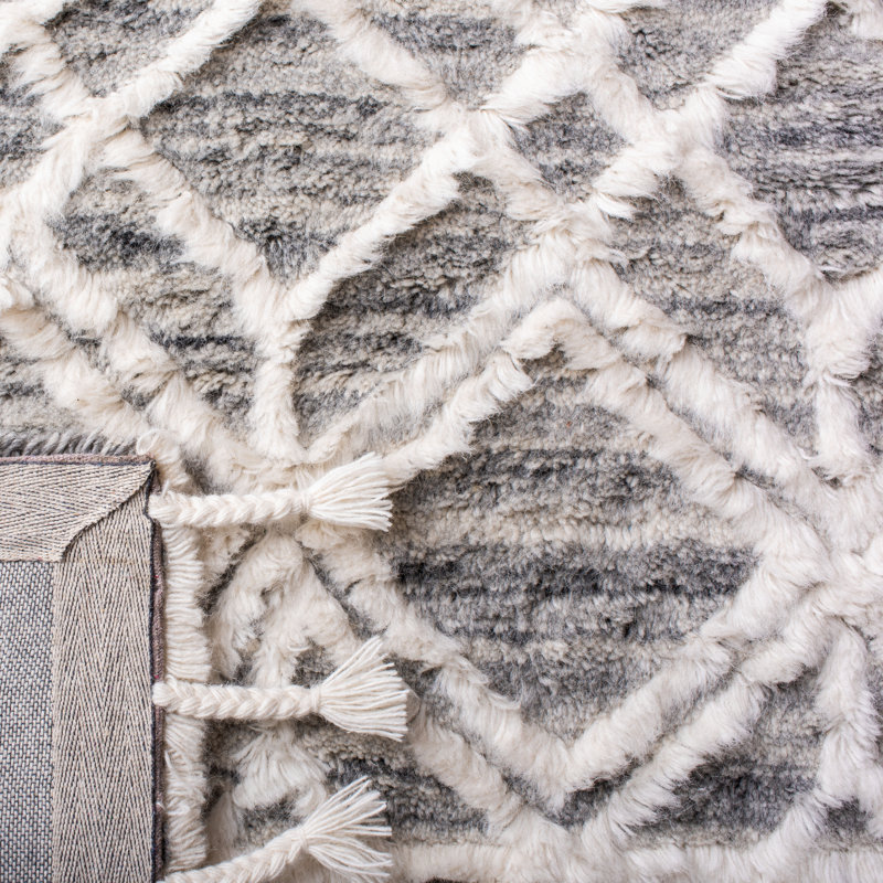 Powell Hand Woven Wool Geometric Rug, Rectangle 6' x 9'