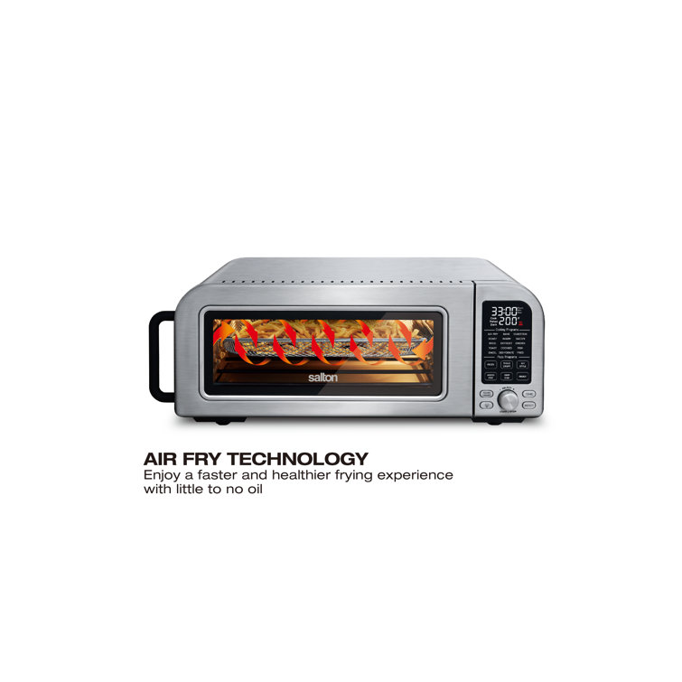 Salton - Toaster Oven and Air Fryer, 6 Slice Capacity, 6 Cooking Functions,  Accessories Included