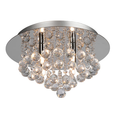 4-Light 35cm Crystal Flush Mount Ceiling Light