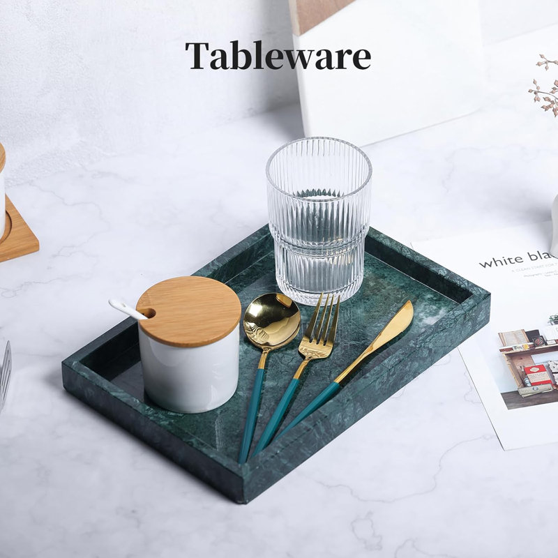 Marble Bathroom Tray, Green