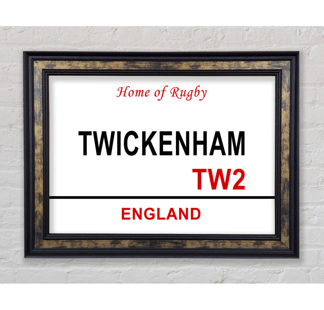 Twickenham Signs - Einzelne Bilderrahmen Typografie