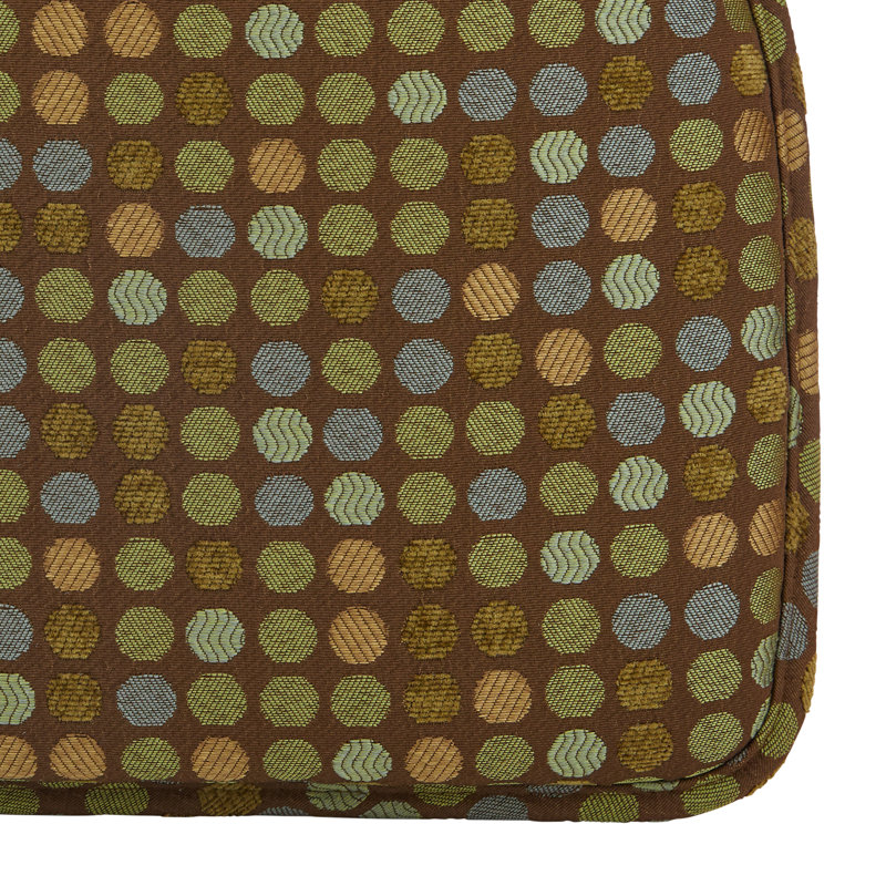Outdoor 2'' Dining Chair Seat Cushion, Brown Dotty