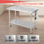 Table de préparation en acier inoxydable de 30 po x 24 po avec roulettes verrouillables, tablette réglable, dosseret et crochets à outils pour la cuisine, le restaurant, le garage et l'entrepôt, Arc Edge