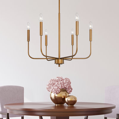 Reagan 6 - Light Dining Room Candle Style Modern Farmhouse Chandelier