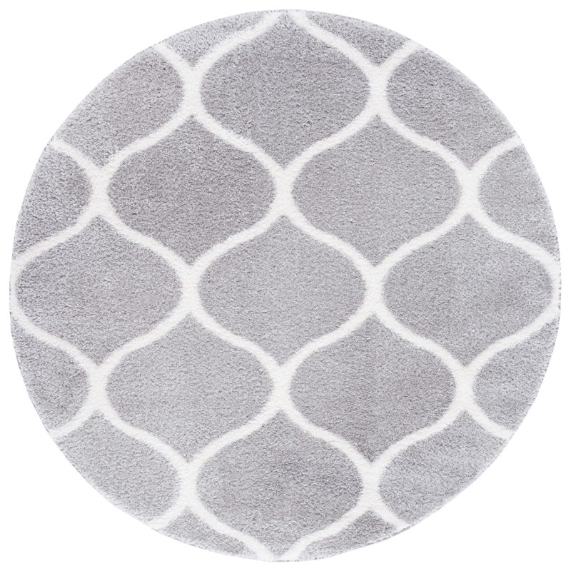 Fleuriane Tahoe Shag Performance Geometric Rug, Round 6'7"