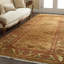 Tapis brun moderne en laine noué à la main à motif géométrique en treillis floral-124206493