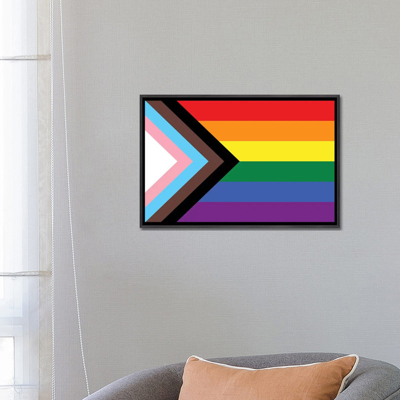 « Progress Pride flag » par 5by5collectif-impression, Pas de tapis, H 18 po x l 26 po x P 1,5 po