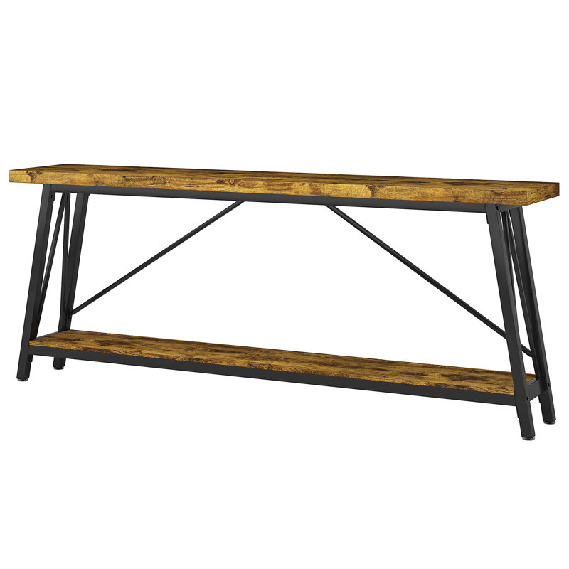 Francessca 70.87'' Console Table, Rustic Brown, Black