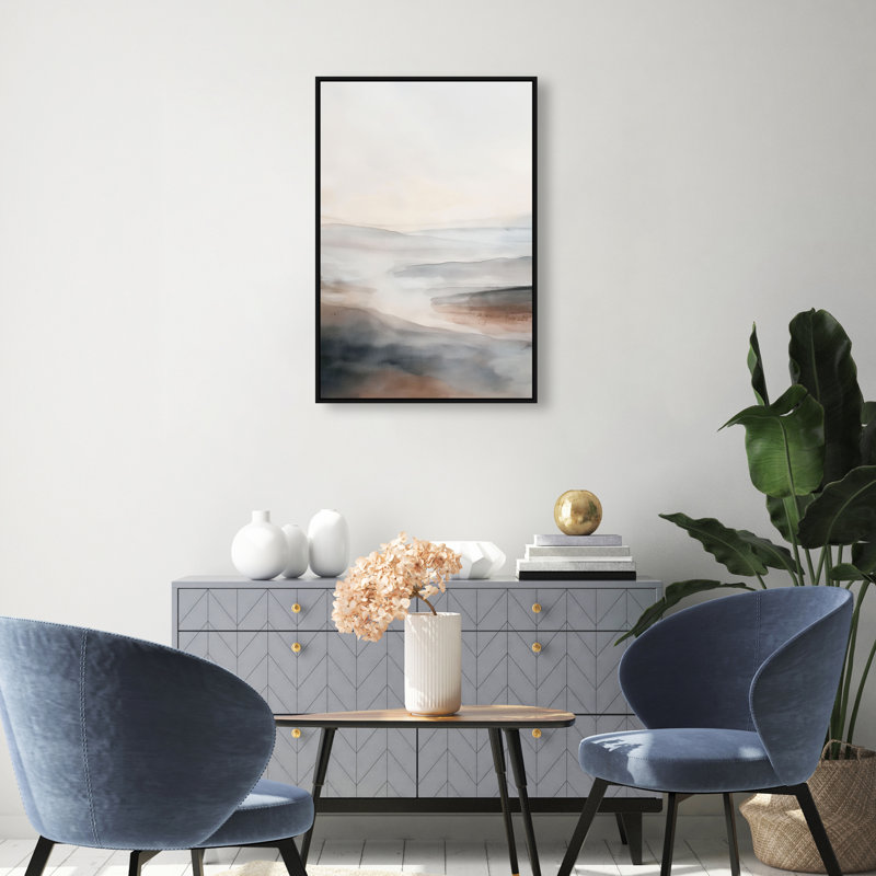 Desert Mirage Canvas Abstract Print by Oliver Gal, Black Frame, 10 x 15, 31"H x 21"W, Black Frame
