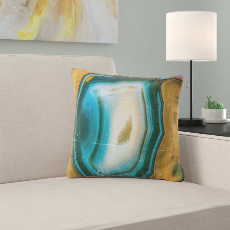 Colorful Agate Pattern - Abstract Printed Pillow, 18" x 18", Throw Pillow