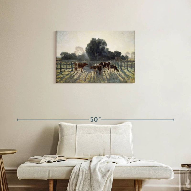 Pasture Grazing Cows, 20" H x 30" W