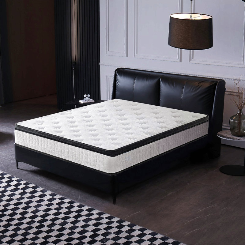 Housse tricotée en mousse à mémoire de forme à 7 zones avec matelas hybride 12 pouces Certipur-Us - blanc, Grand lit