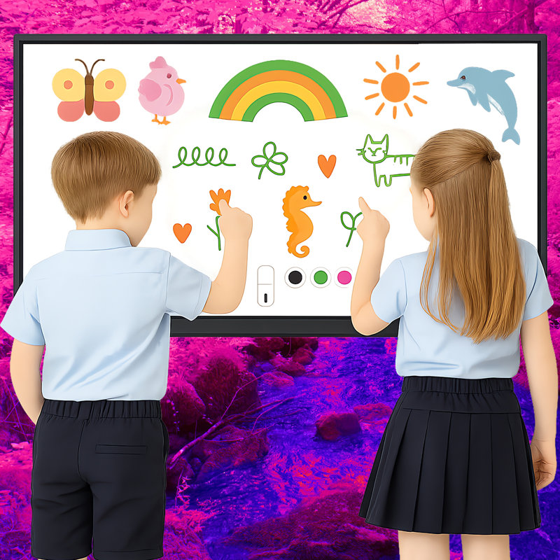 JYXCN Interactive Smart Board 49", 4K Touch Screen Digital Electronic Calendar All-In-One Smartboard Touchscreen Dual OS for School & Business(Include Wall Mount)