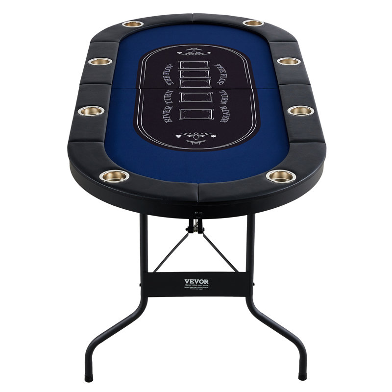 Table de poker pliable bleue VEVOR, L 72,1 po x P 32,3 po x H 28,3 po
