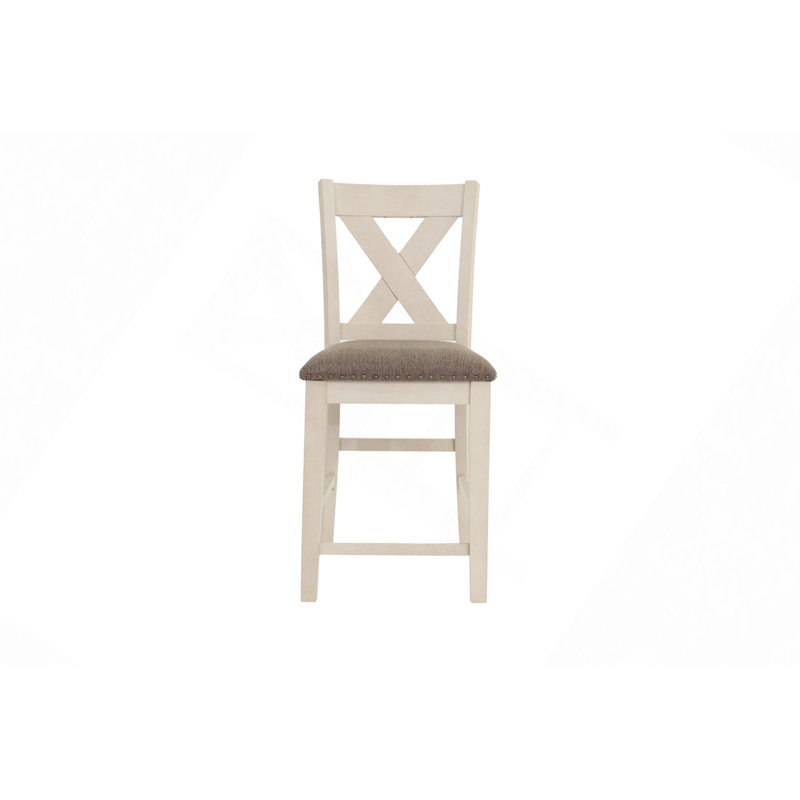 Ensemble de 2 chaises de salle à manger modernes et modernes, Blanc, Kaki