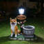 Décoration de jardin pour chien assis Akita
