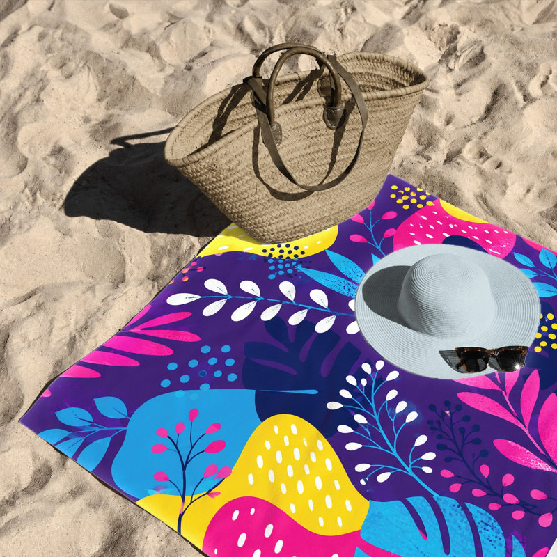 Serviette de plage à feuille tropicale 1Pcs