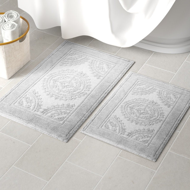  2-Piece Bath Rug Set, Light Gray