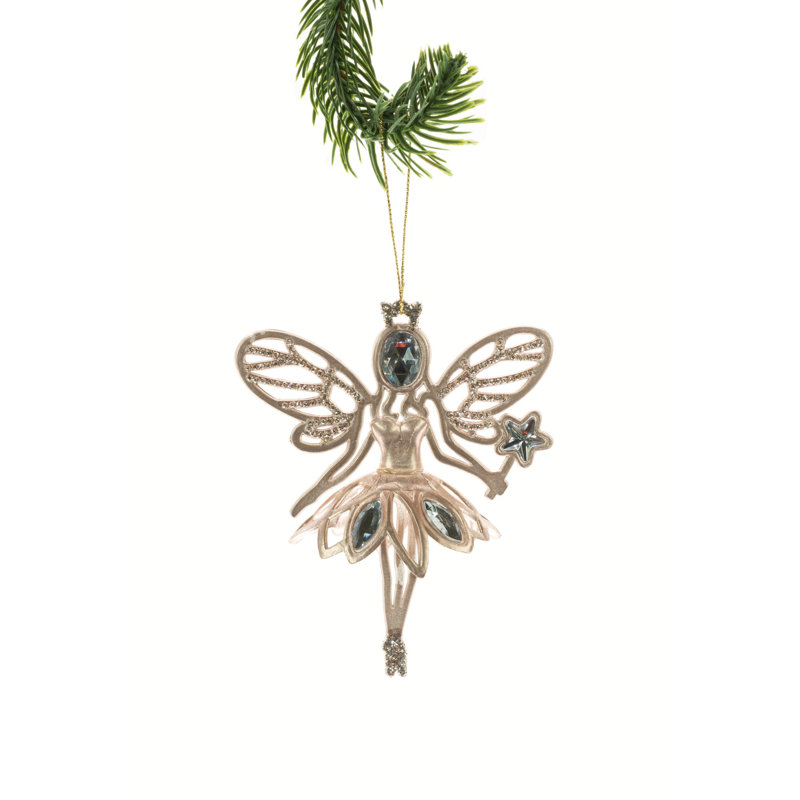 Ornement ange scintillant or rose (paquet de 4)