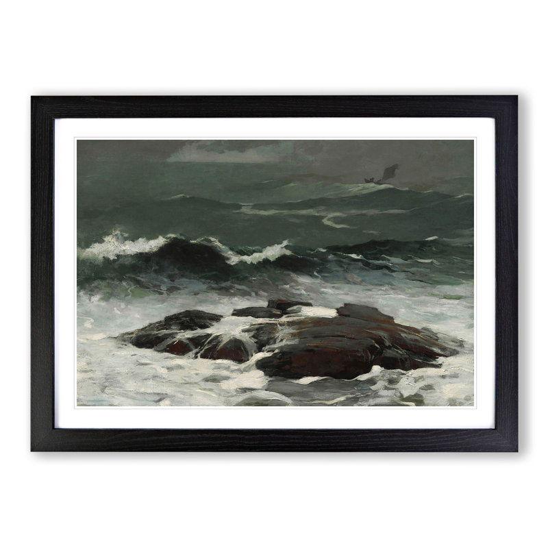 Summer Squall by Winslow Homer - Picture Frame Painting, 27cm H x 36cm W x 2cm D, Black Framed