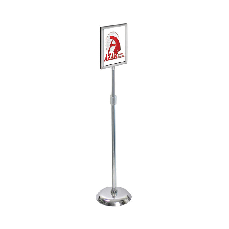 Silver Chrome Plated Metal Floor Standing Sign Holder