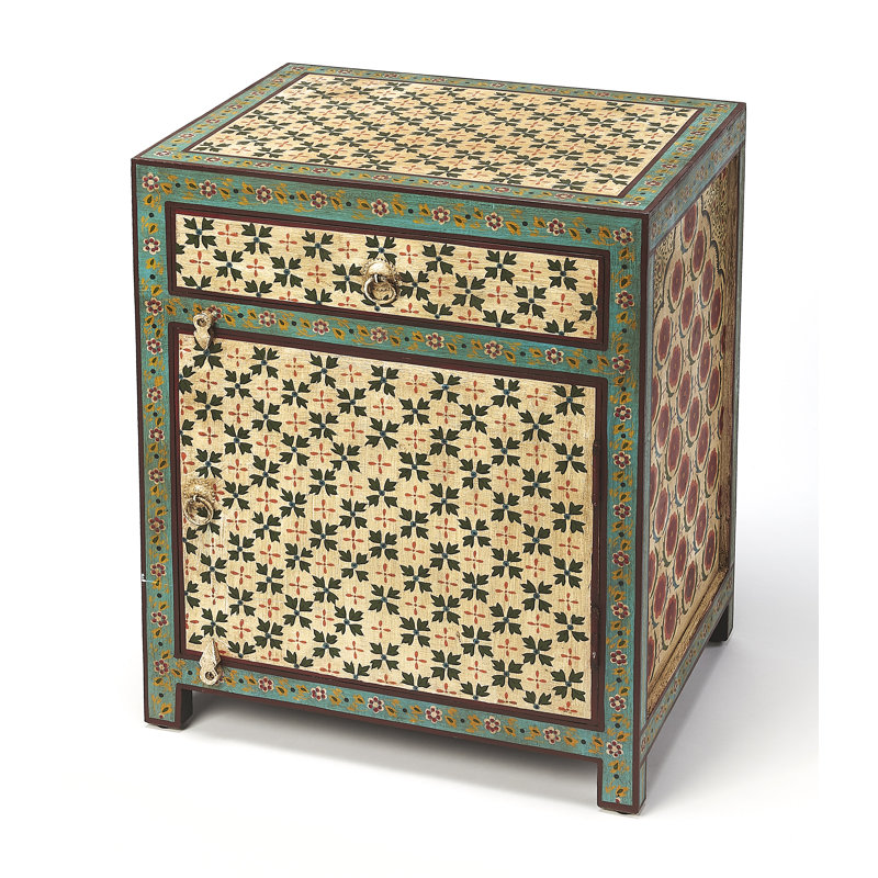 Anssi Hand Painted 1 Drawer Nightstand